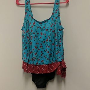 Women's Catalina Plus Size Swimsuit 1X Cherry